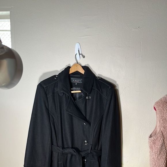 Long Peacoat Style sz 3X Giacca Gallery woman Black wool blend - Picture 10 of 10